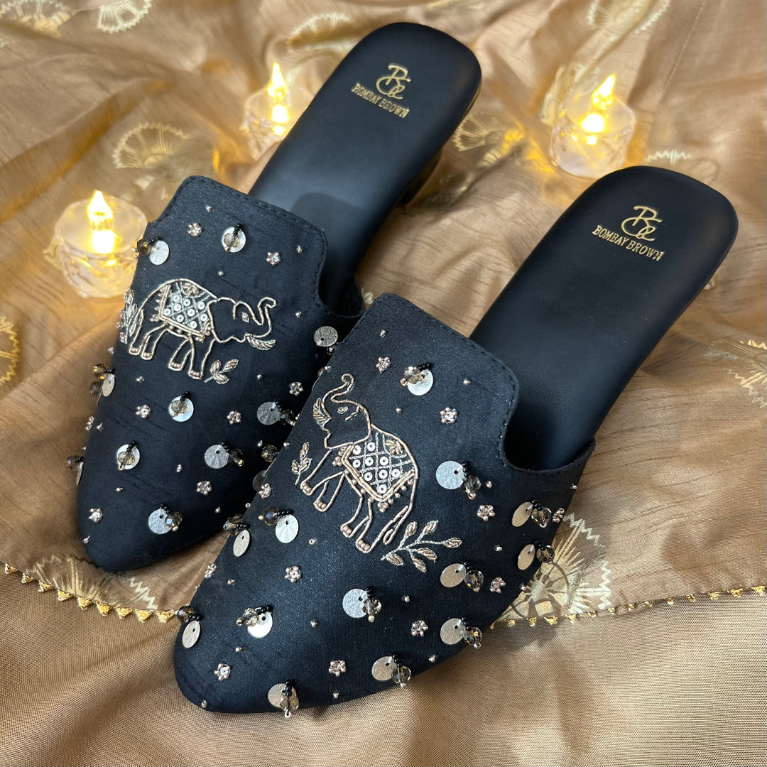 Haathi Embellished Mules