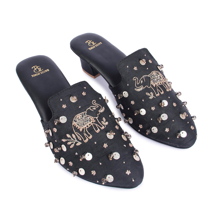 Haathi Embellished Mules