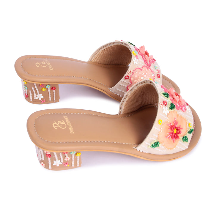 Blushing Breeze 3D Hand Embroidered Heels