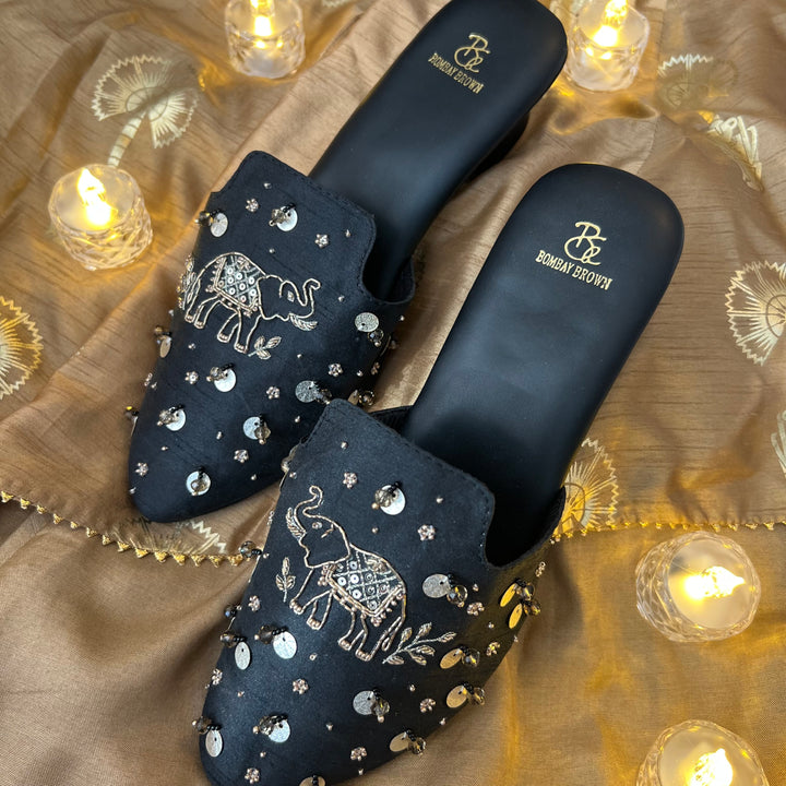 Haathi Embellished Mules