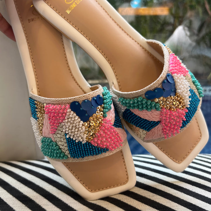 Kaleidoscope Embroidered Slides