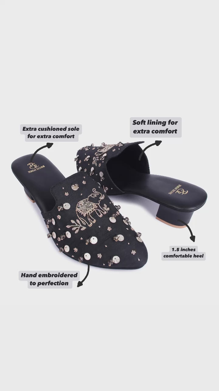 Haathi Embellished Mules