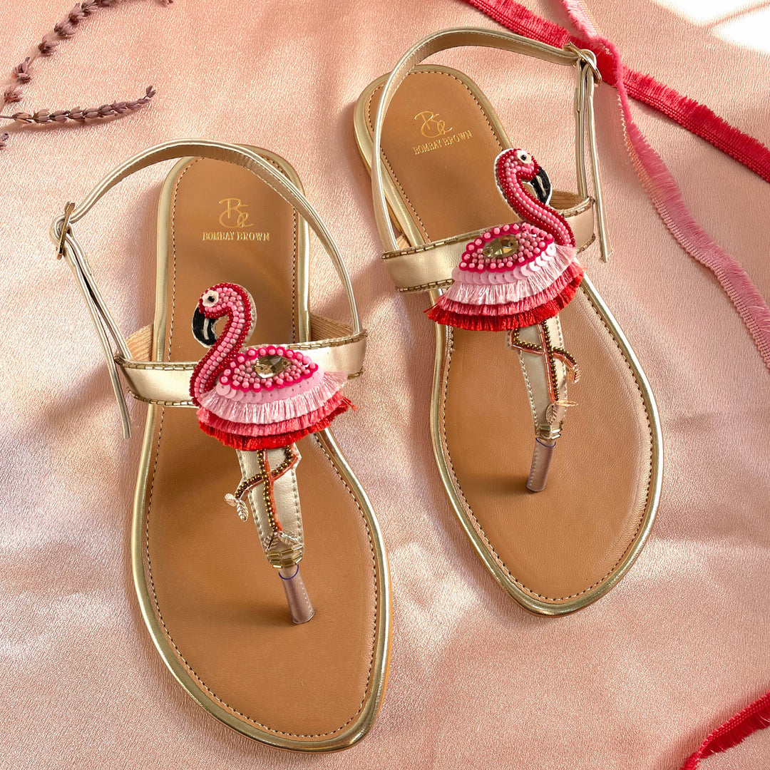 Fashion pink flamingo sandals