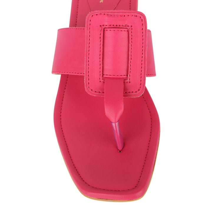 Pink T-Shaped Cushioned Flats