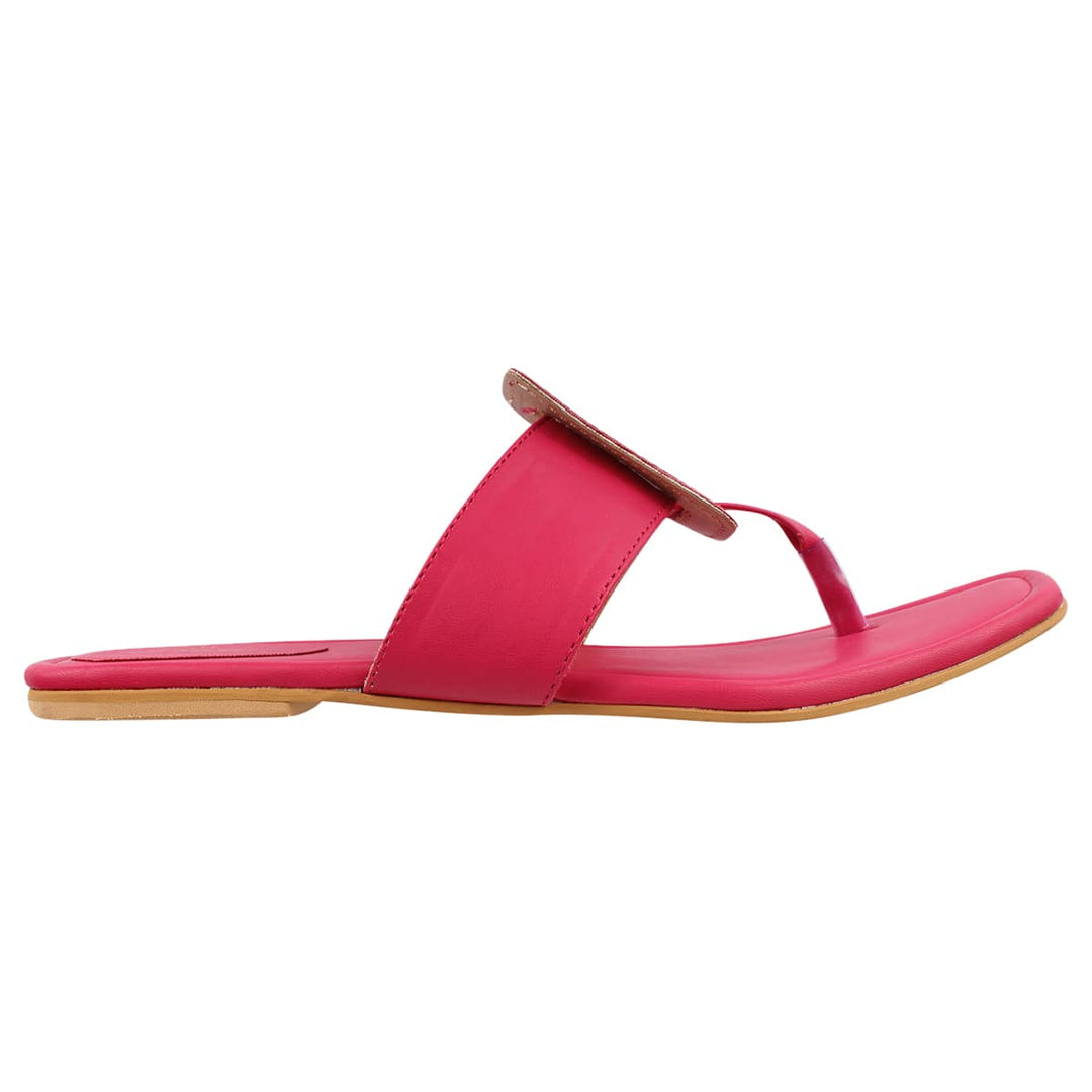 Pink T-Shaped Cushioned Flats