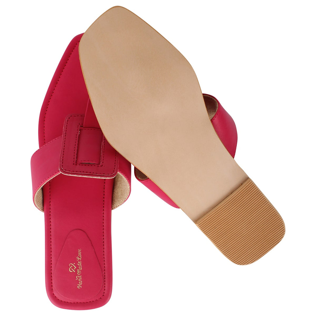 Pink T-Shaped Cushioned Flats