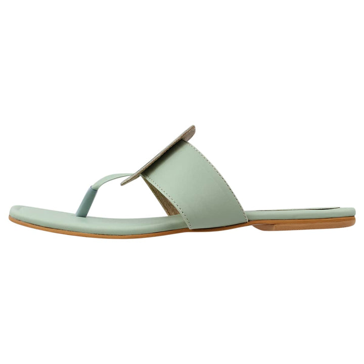 Mint T-Shaped Cushioned Flats