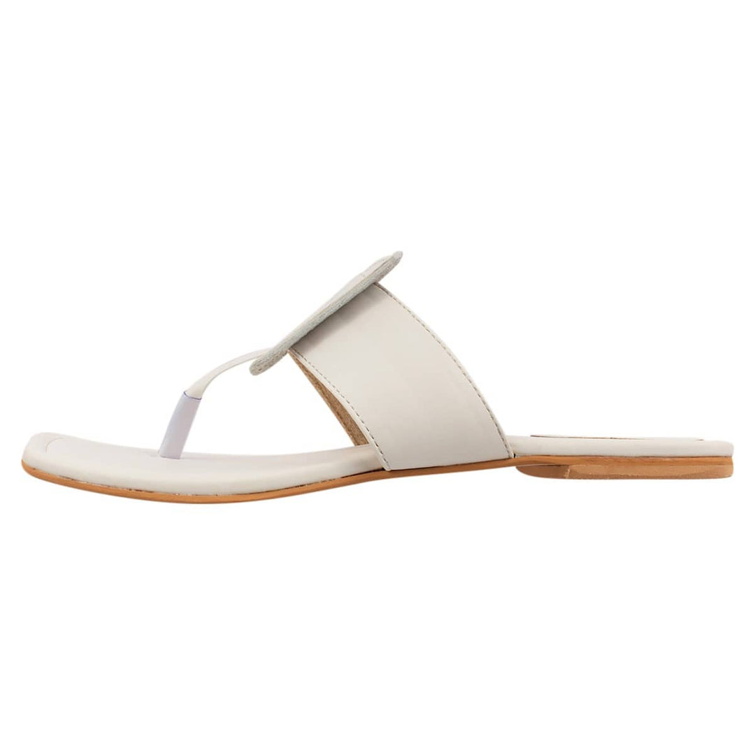 White T-Shaped Cushioned Flats