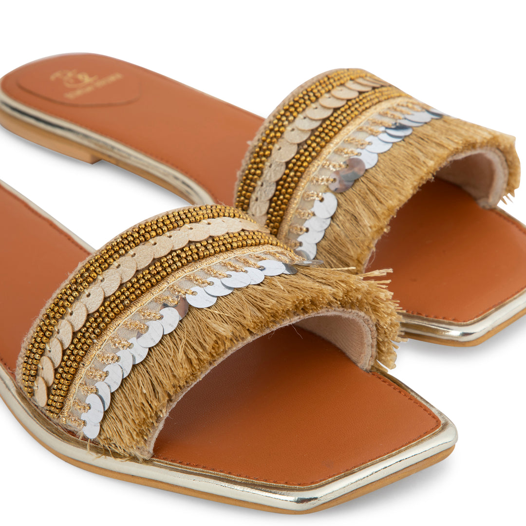 Gold Fringe Sliders