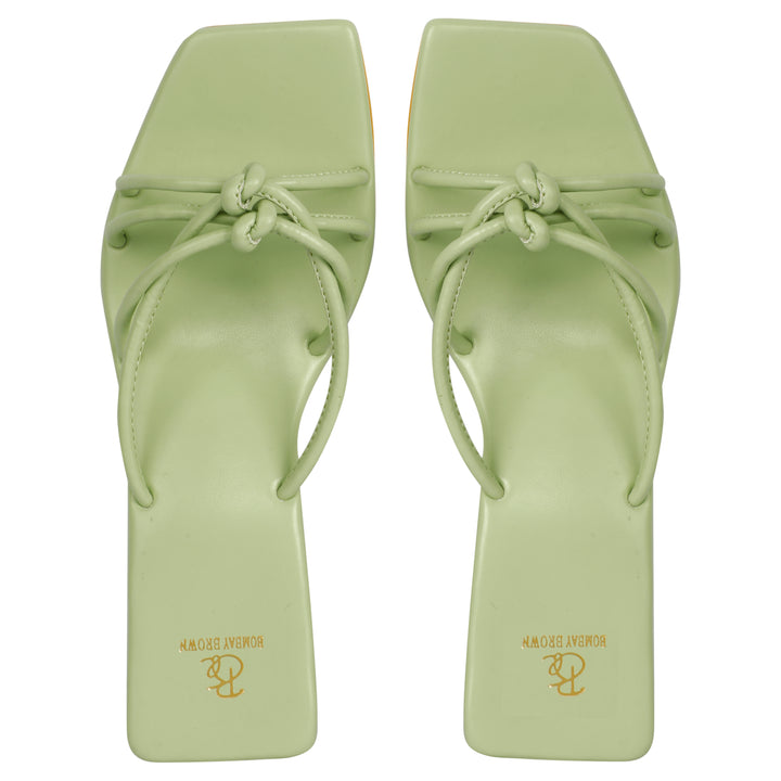 Sage Green Strappy Flat Slides