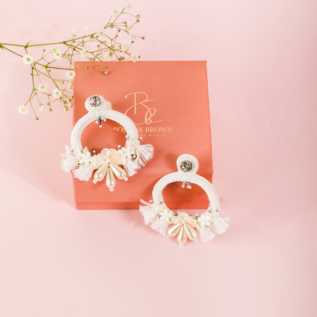 Daydream White Tassel Earrings