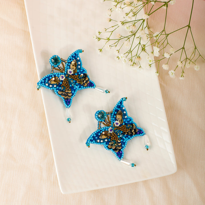 Winter Sky Butterfly Earrings