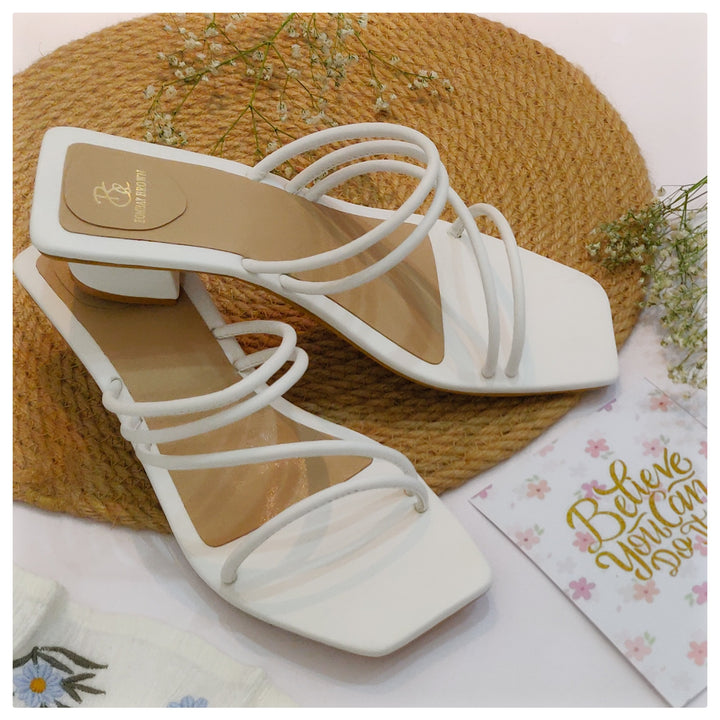 Ivory White Strappy Heel