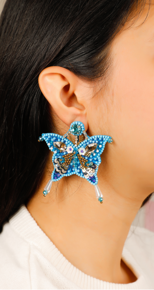 Winter Sky Butterfly Earrings