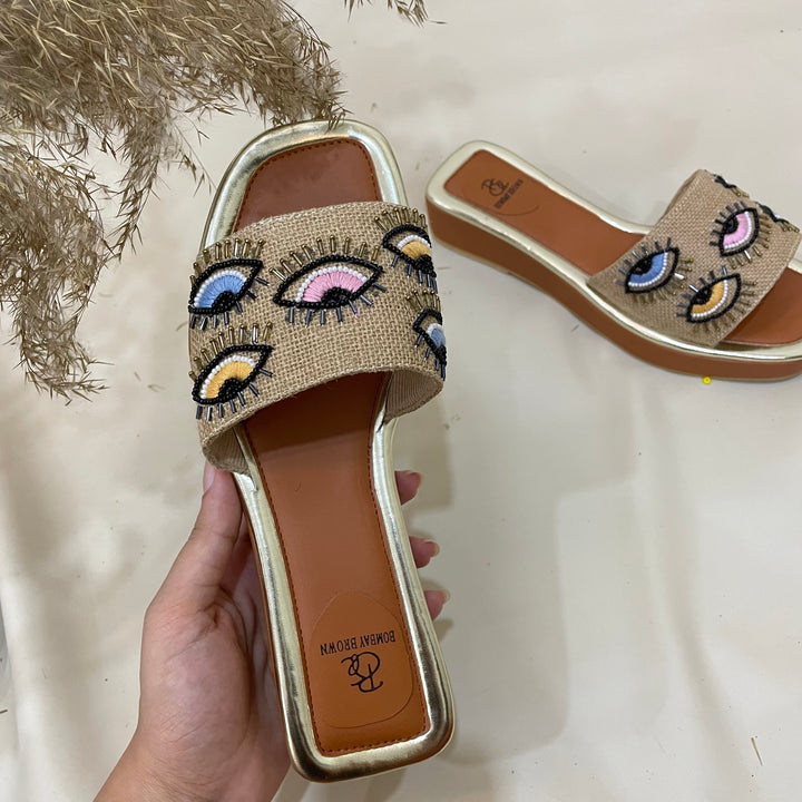 Evil Eye Jute Heels