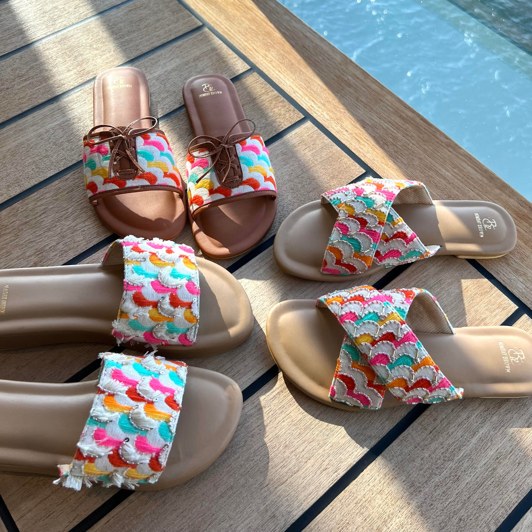 Cover Me In Sunshine Embroidered Slides